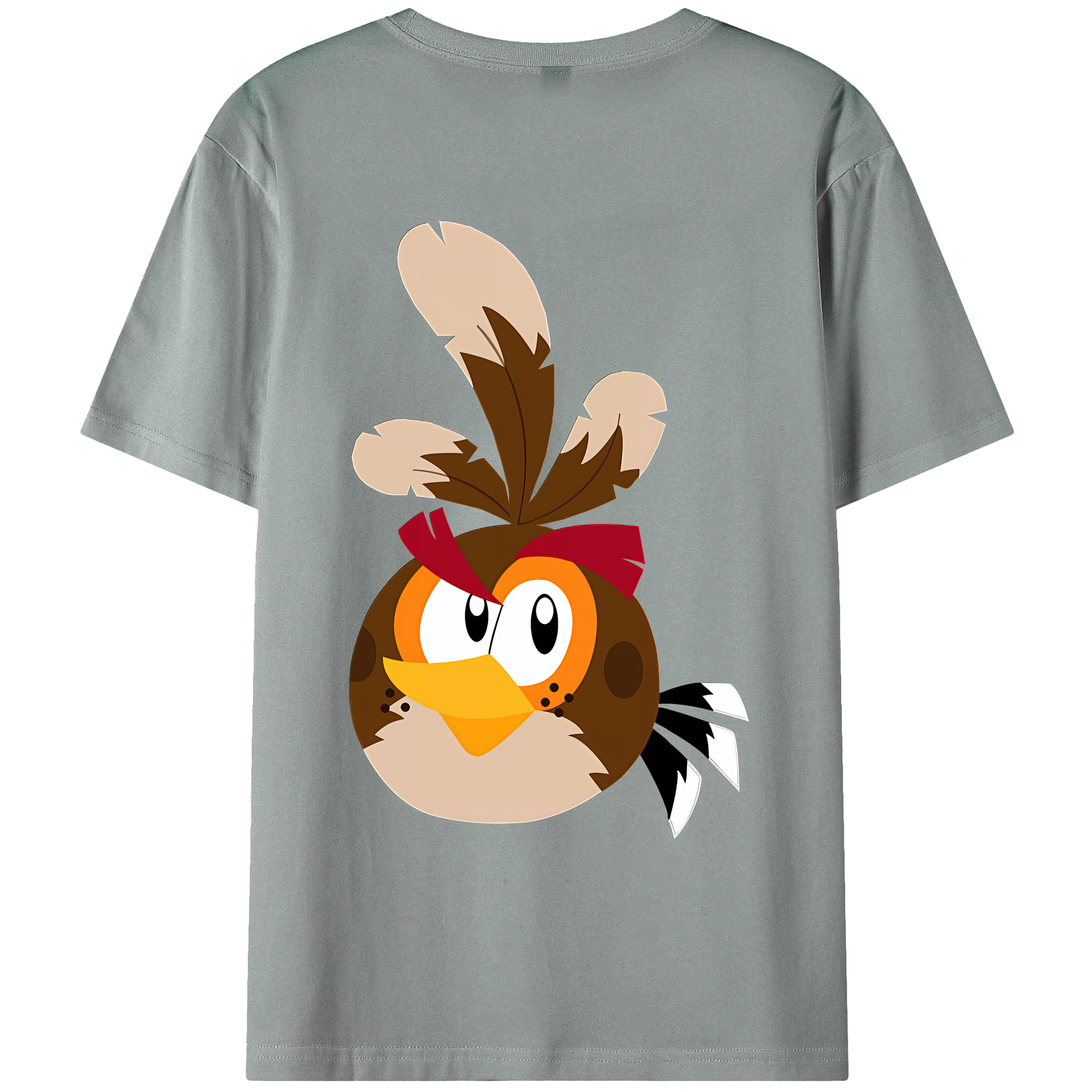 （画像用） Angry Birds アングリーバード 綿100％ メンズ半袖Tシャツ（バックプリント） 通気性